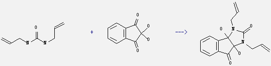 Urea,N,N'-di-2-propen-1-yl- and indan-1,2,3-trione hydrate can be used to produce 1,3-diallyl-3α,8α-dihydroxy-1,3,3α,8α-tetrahydro-indeno[1,2-d]imidazole-2,8-dione